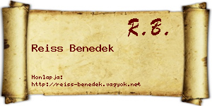 Reiss Benedek névjegykártya